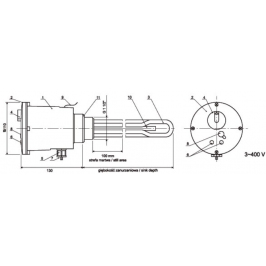 Kaitinimo elementas Elektromet EJK 3000 W (trifazis-400 V)