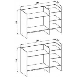 Kartell by LAUFEN Lentynų modulis Sound-rack 530x750x260 mm dūmo