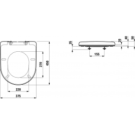 Unitazo dangtis PRO NEW UNIVERSAL Slow close tinka 8.2095.6 greitai nuimamas antibakterinis baltas