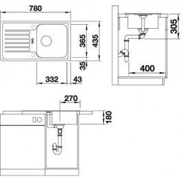 Plautuvė BLANCOFAVOS MINI 780x435 mm aliuminio metalinė spalva