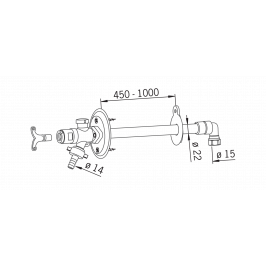 Neužšąlantis lauko čiaupas DN15 L 450-1000 mm