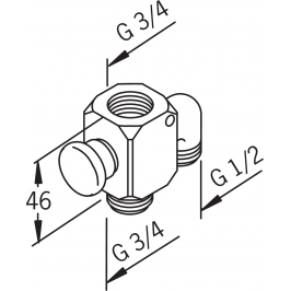 Automatinis vonios/dušo perjungiklis (diverteris) 3/4"