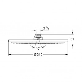 Rainshower potinkinė dušo galva 310mm chromas