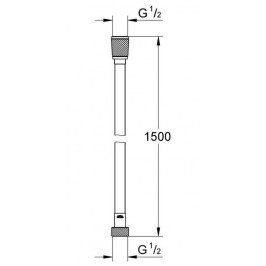 Dušo žarna Silverflex 1500mm. 1/2"x1/2" sidabrinė