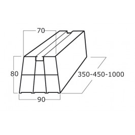 Atrama 1000x90x80mm(balta). Maksimali apkrova 380 kg. (9898-030-08)