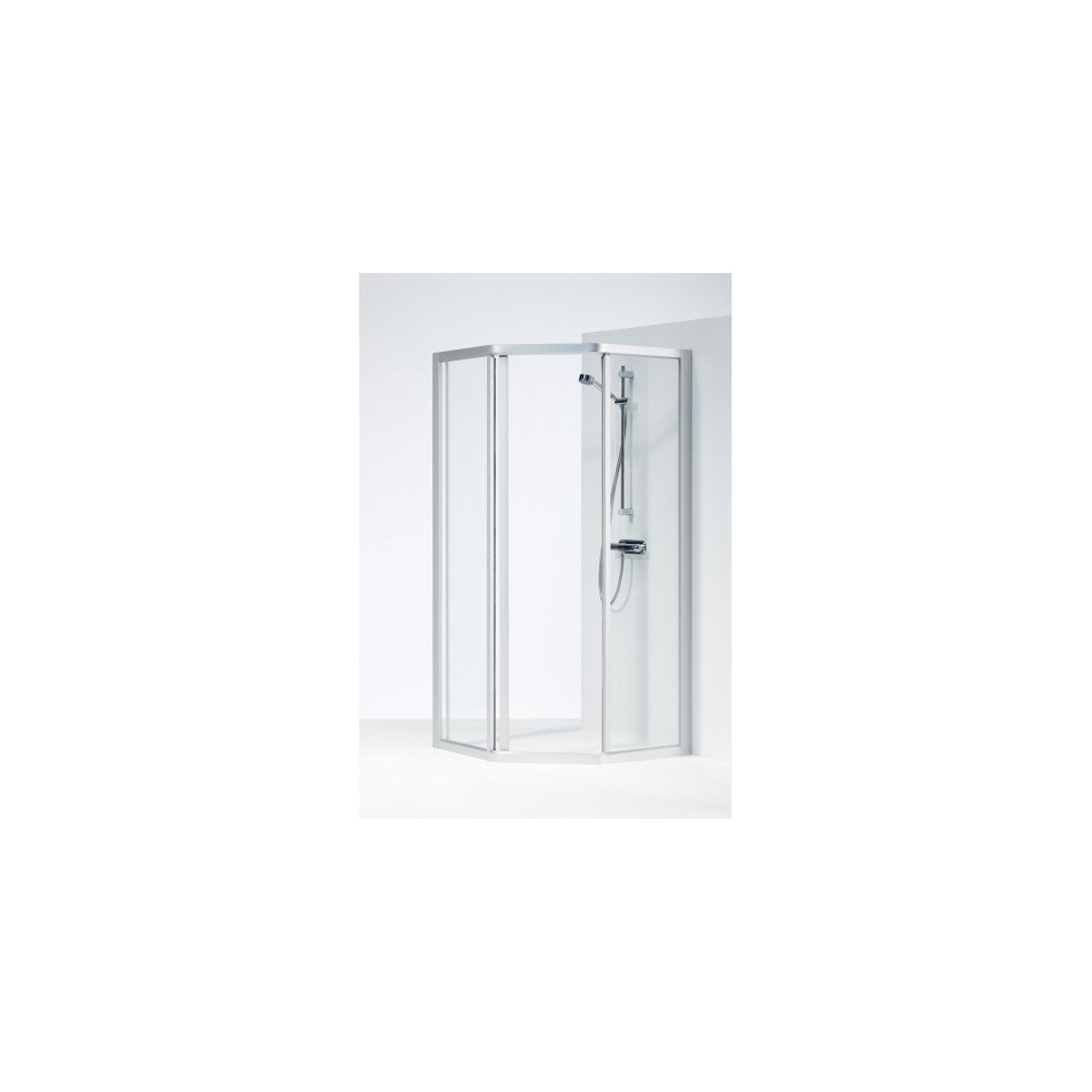 SOLID penkiakampė dušo kabina 90x90x195 cm aliuminio sp. profilis skaidrus stiklas SVP NK 99