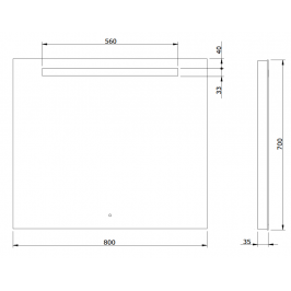 Veidrodis Face 800x700x35 mm su LED lempute