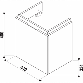 Spintelė Cubito-N 440x480x334 mm 1 stalčius praustuvui 8.1142.2 balta