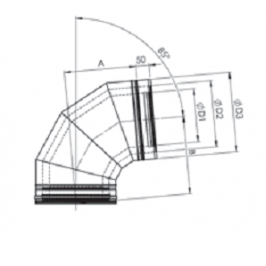 Trisienė alkūnė NPNPNP 85°d.150/200/250 dažyta