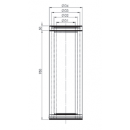 TW25 izoliuotas perėjimas per perdangą/stogą NPd.150/200/250/300 L-1 m dažyta