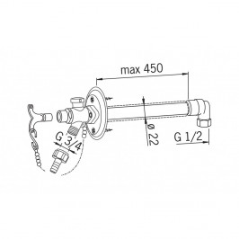 Neužšąlantis lauko čiaupas DN15 L 250-450 mm