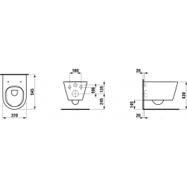 Pakabinamas WC Kartell Rimless 45/3 l baltas