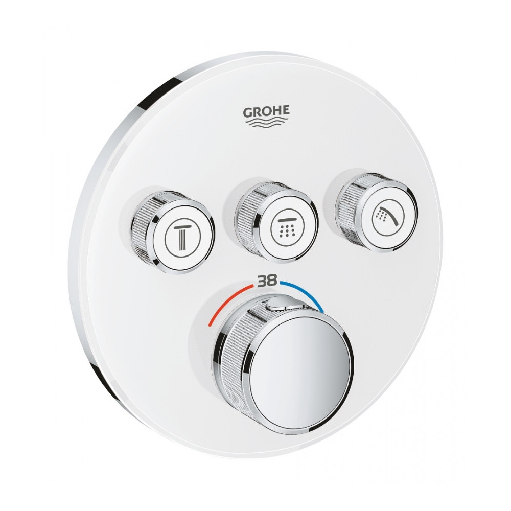 Virštinkinė termostatinio maišytuvo dalis Grohe Grohtherm SmartControl 3 valdikliai baltas