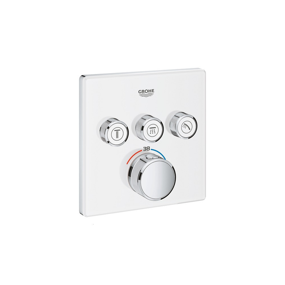 Virštinkinė termostatinio maišytuvo dalis Grohtherm SmartControl 3 valdikliai baltas
