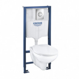 Rėmo 113M ir WC puodo BAU -3/6L su soft close dangčiu komplektas SOLIDO 4in1 (*16vnt/pall)