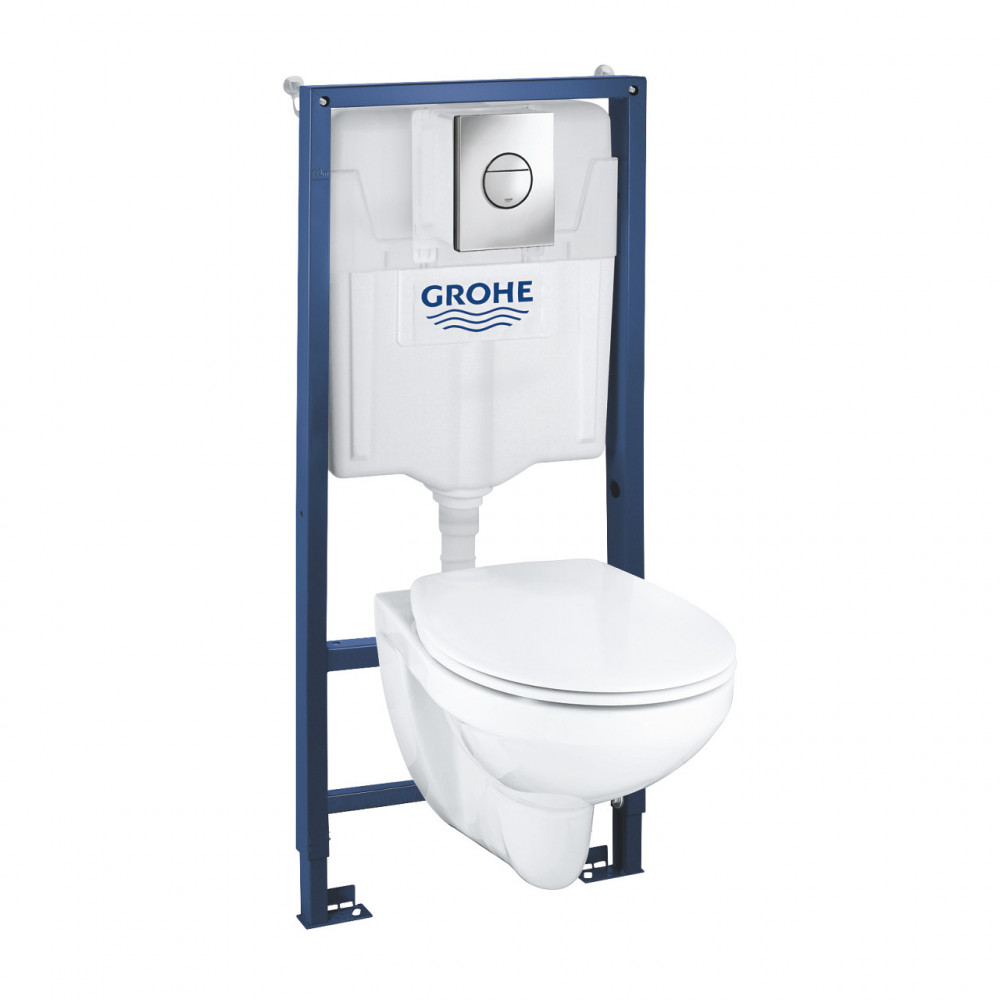 Rėmo 113M ir WC puodo BAU -3/6L su soft close dangčiu komplektas SOLIDO 4in1 (*16vnt/pall)