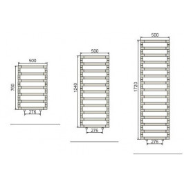 Vonios Radiatorius STEP B 1240x500al.  juodas chromas