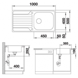 Plautuvė BLANCO DINAS  XL 6 S 1000x500 mm nerūdijantis plienas