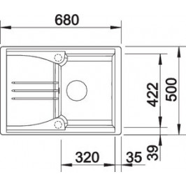 Plautuvė BLANCOENOS 40S 680x500 mm aliuminio metalinė spalva