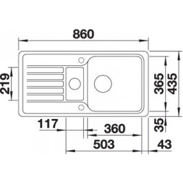 Plautuvė BLANCOFAVOS 6 S 860x435 mm aliuminio metalinė spalva