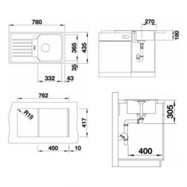 Plautuvė BLANCO FLEX MINI 780x435 mm nerūdijantis plienas linijinis paviršius