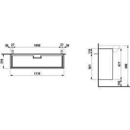 THE NEW CLASSIC spintelė praustuvui 1180x670x320 cm balta blizgi