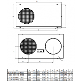 Lauko grotelės COMBI GRID d125 mm juodos sp.